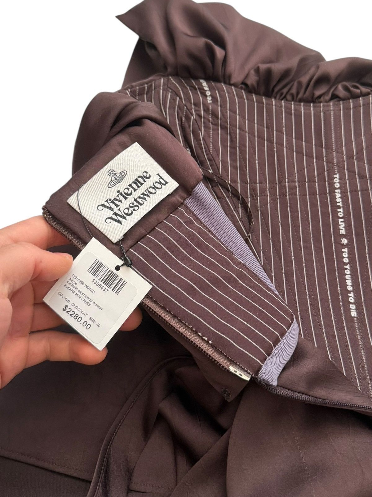 Vivienne Westwood $2,600 Corset Bustier Susana Dress Brown Satin Size S / US 4 / IT 40 - 8 Thumbnail