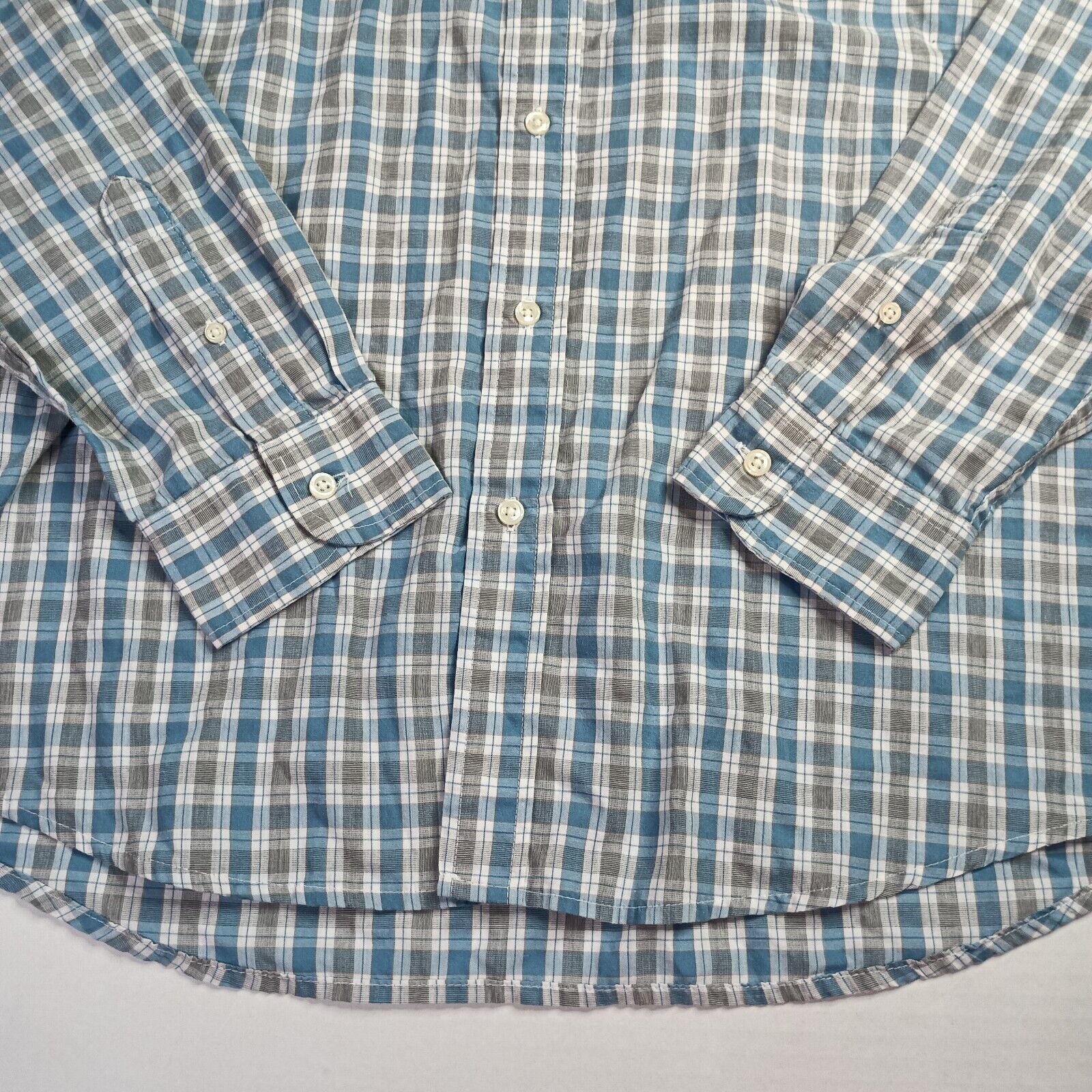 Chaps Chaps Shirt Men's XL Gray White Blue Easy Care Check Size US XL / EU 56 / 4 - 2 Thumbnail