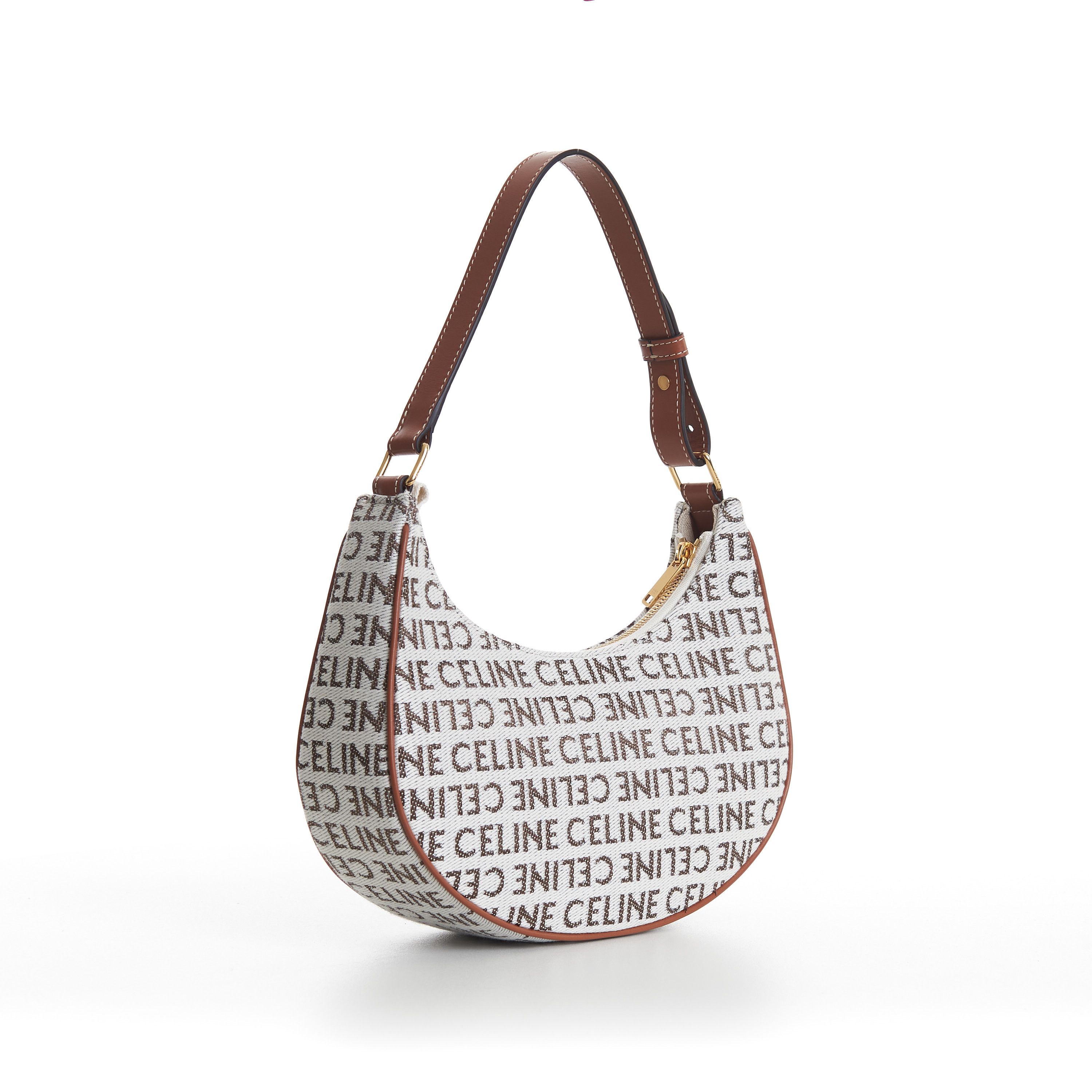 Celine Natural/Tan Brown Ava Bag - Textile, Celine All-Over Size ONE SIZE - 8 Thumbnail