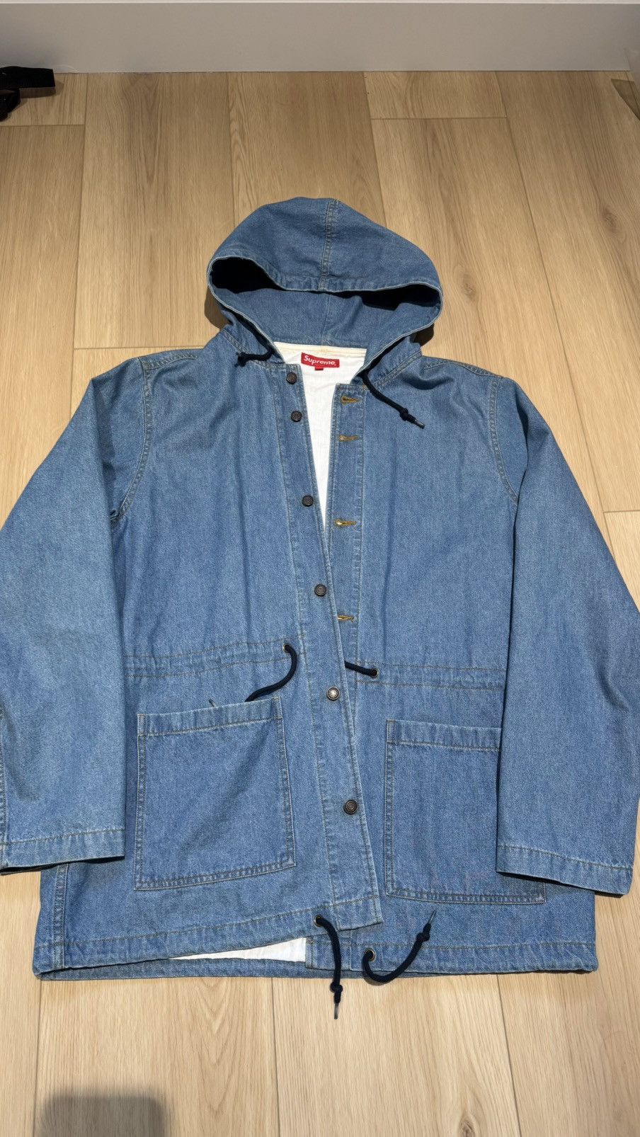 Supreme Supreme Denim Parka Jacket Coat ss14 classic logo rare Size US XL / EU 56 / 4 - 12 Thumbnail