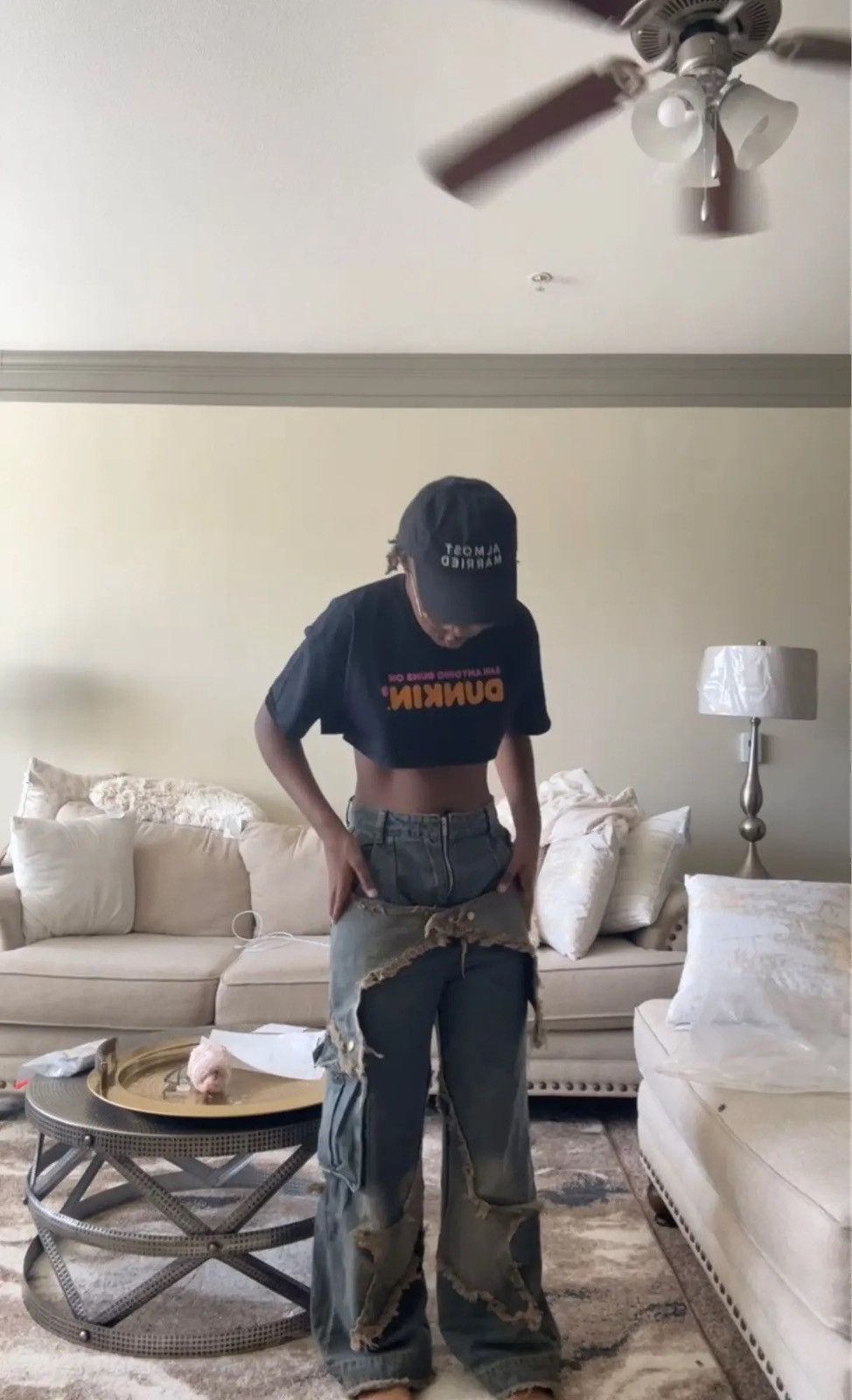 Vintage Jeans high waist wide-leg American straight hip-hop trousers Size 28" / US 6 / IT 42 - 7 Thumbnail
