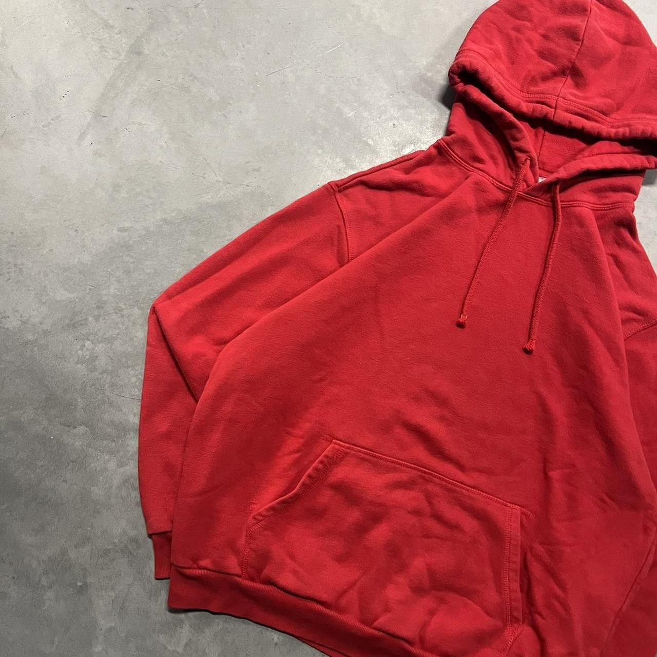 Vintage Vintage Y2K/2000s All Blank Red Minimalistic Hoodie! Size US L / EU 52-54 / 3 - 2 Thumbnail
