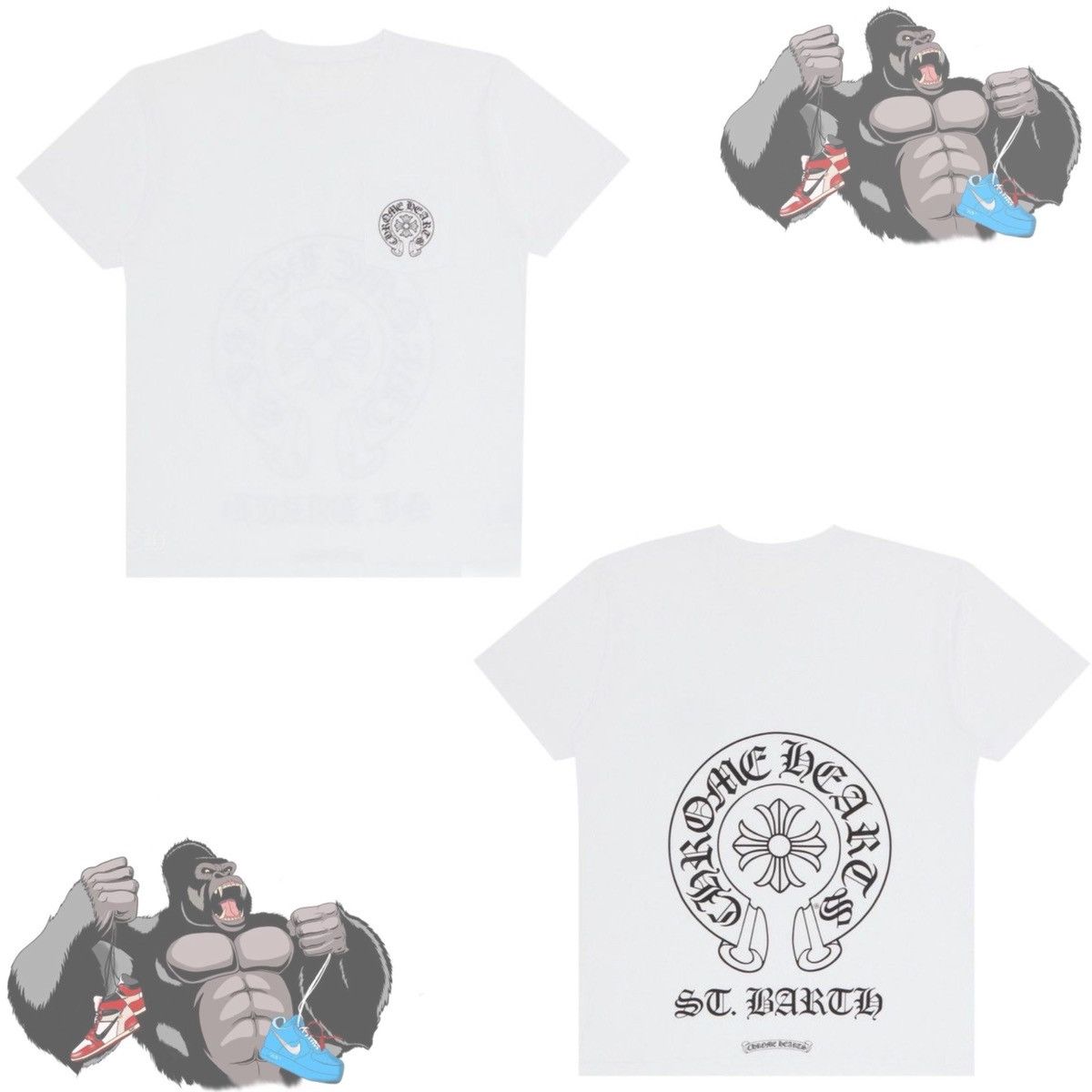 Chrome Hearts Chrome Hearts St. Barths Exclusive Horseshoe T-Shirt White Size US M / EU 48-50 / 2 - 1 Thumbnail