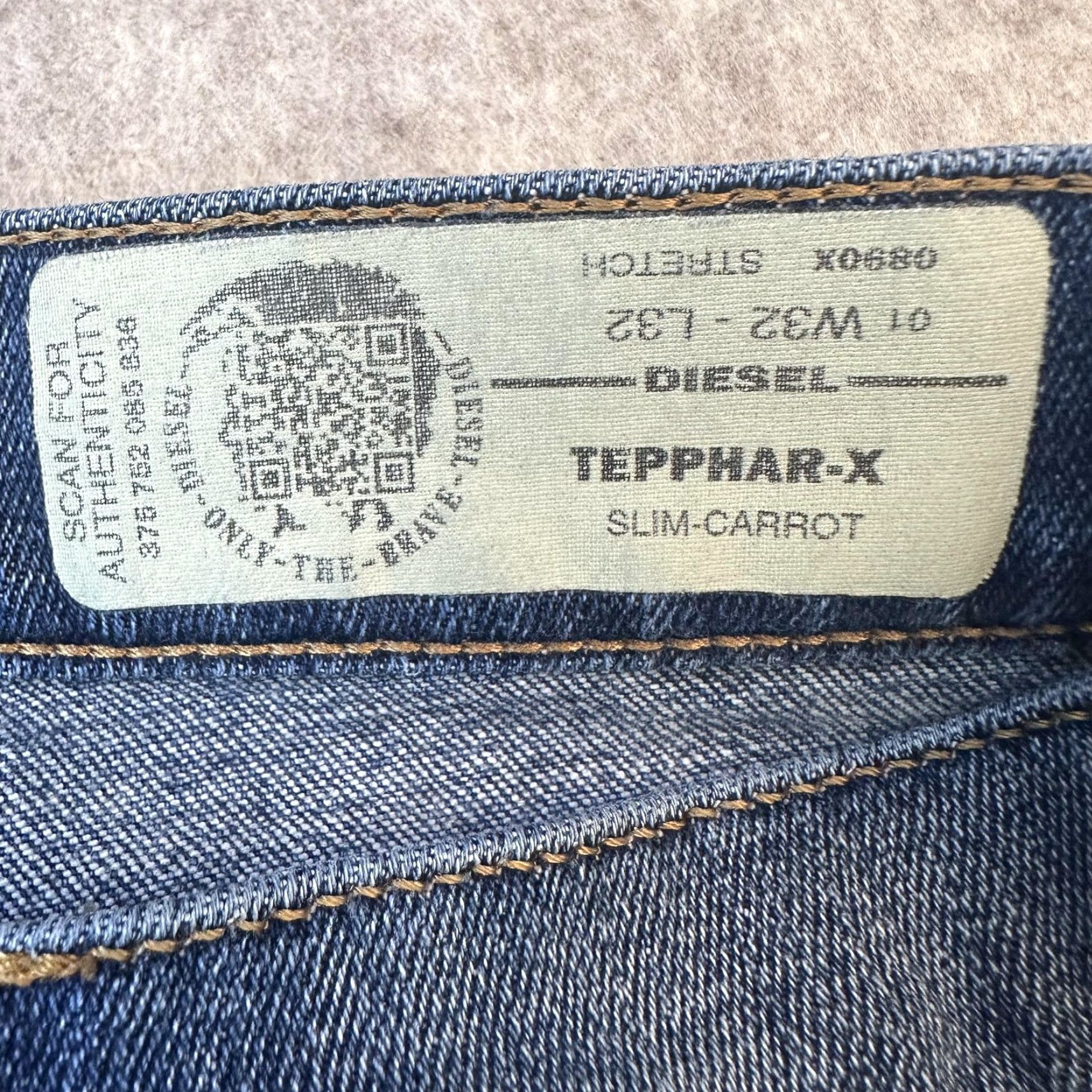 Diesel Diesel Tepphar-X Jeans Mens 32x31 Blue Slim Carrot Distress Button Fly Authntic Jeans Size US 32 / EU 48 - 6 Thumbnail