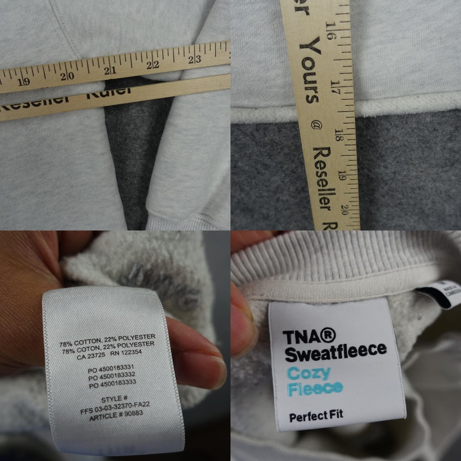 TNA TNA Sweatfleece Cozy Fleece Cropped Hem Crewneck Sweatshirt Womens M Gray Size M / US 6-8 / IT 42-44 - 9 Thumbnail
