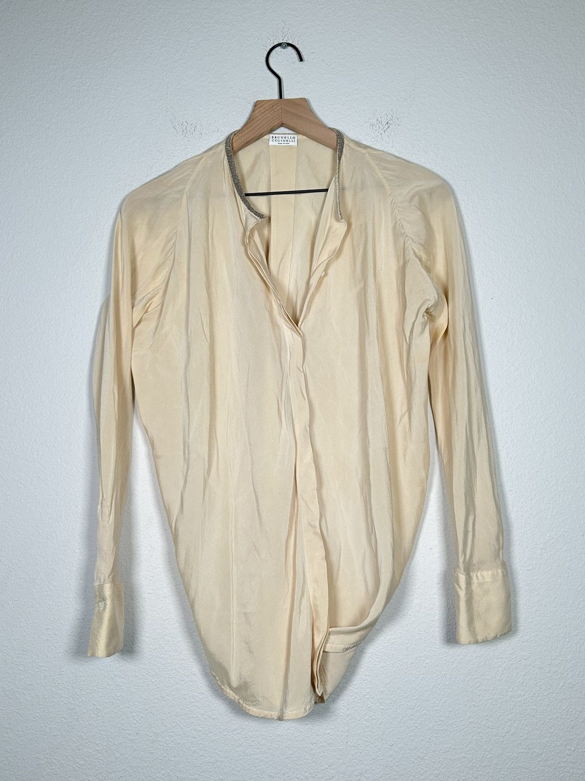 Brunello Cucinelli Silk Monili Crossover Button Up Size M / US 6-8 / IT 42-44 - 1 Thumbnail