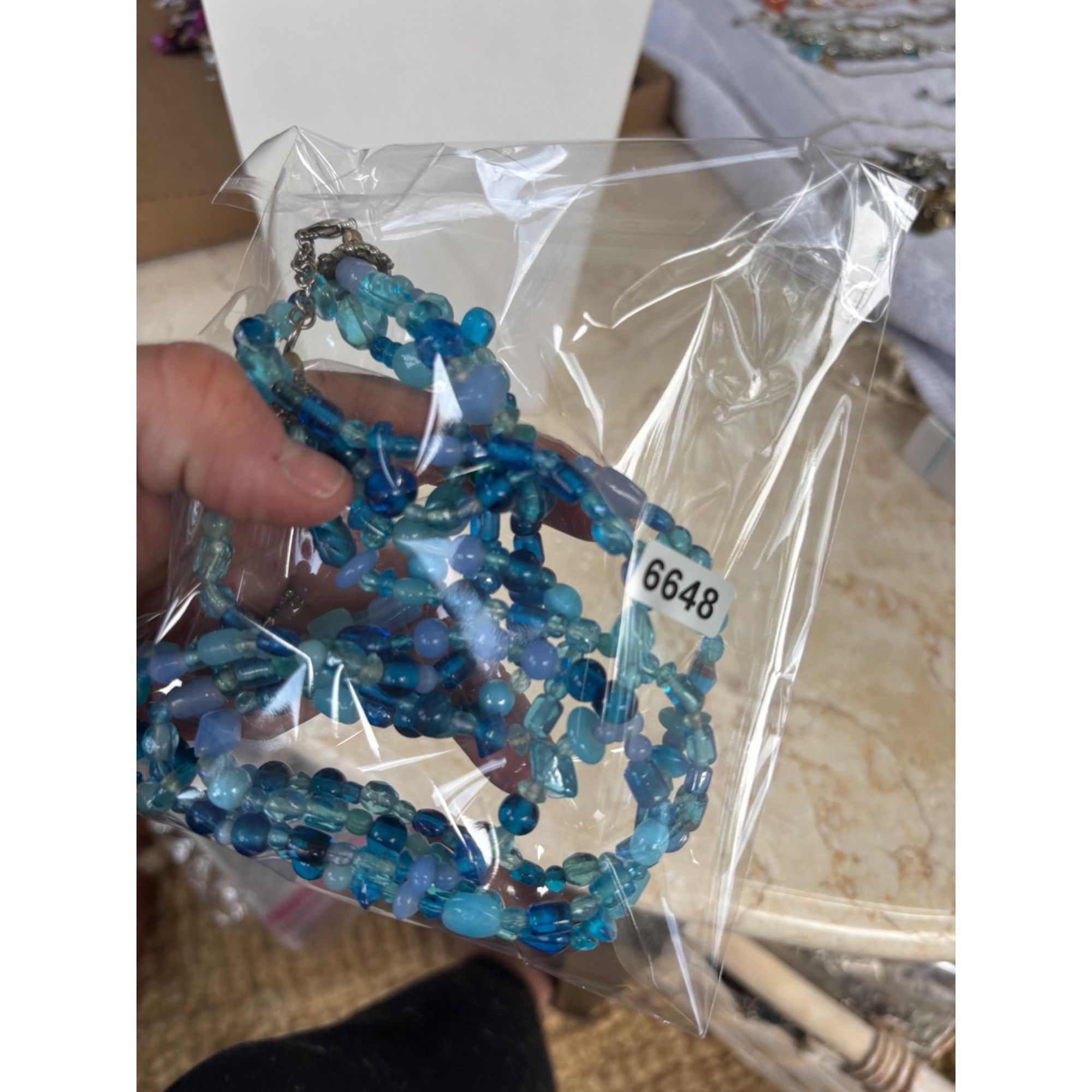 Other Multi-Strand Blue Beaded Glass Necklace Adjustable 18"-22" B Size ONE SIZE - 8 Thumbnail