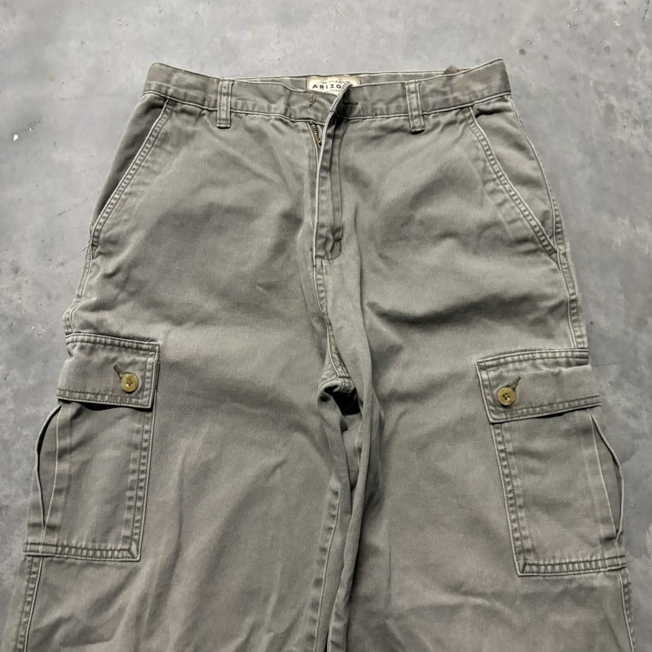 Japanese Brand × Vintage Crazy Vintage Y2K/2000s Baggy Khaki Skater Cargo Pants! Size US 26 / EU 42 - 5 Thumbnail