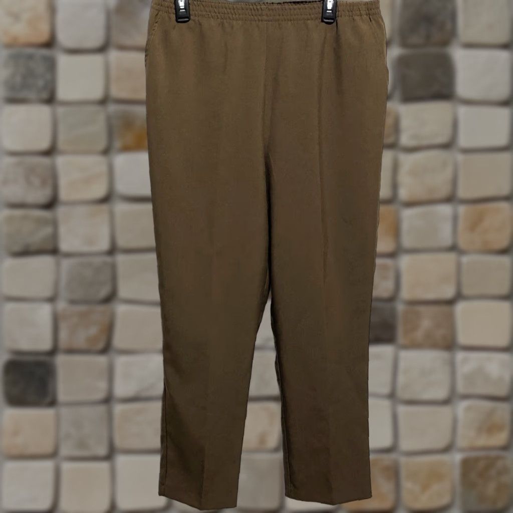 Blair Blair Dress Pants Slacks 18P Brown 34"W High Rise Straight Leg Pockets Size 40" / US 18 - 1 Thumbnail