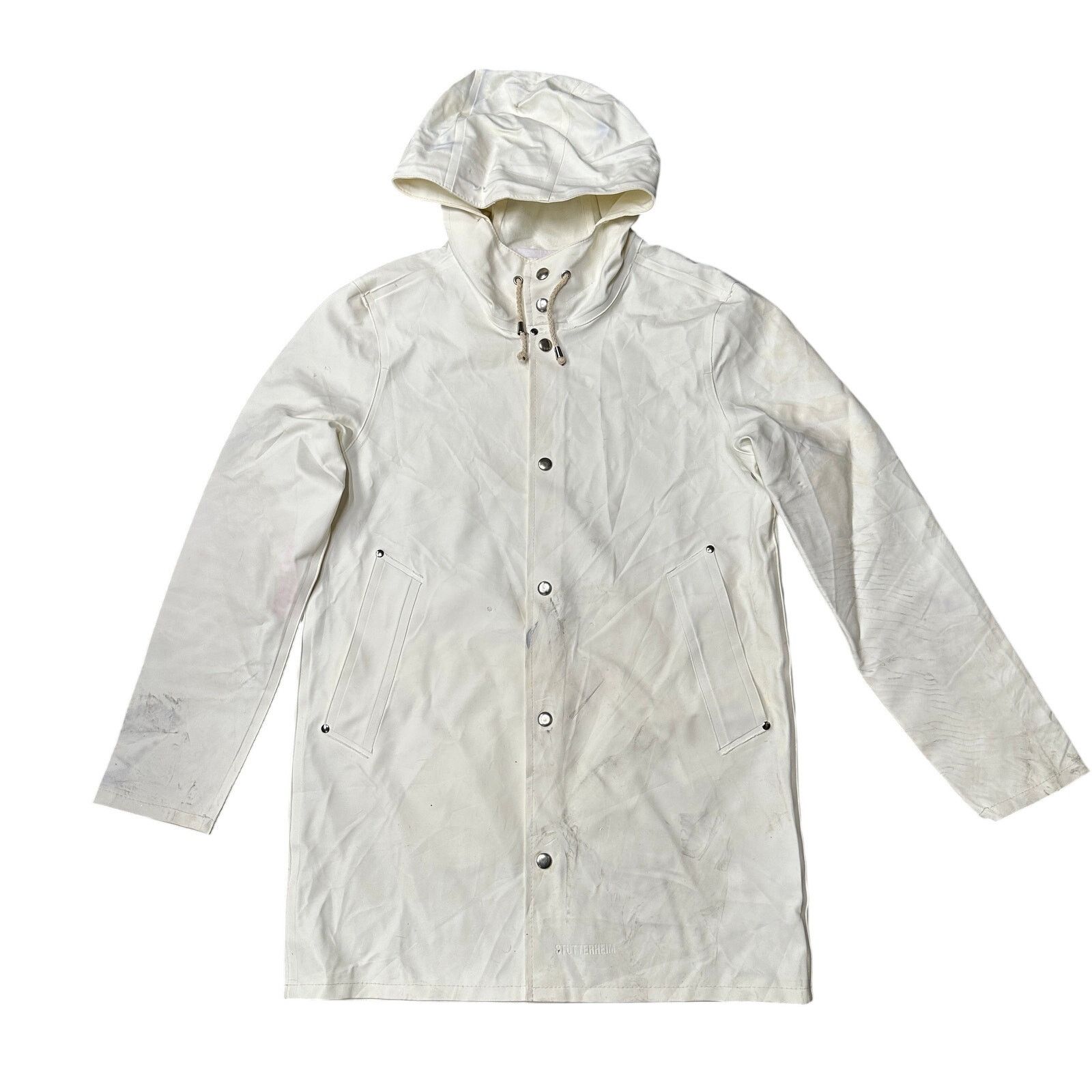 Stutterheim Stutterheim Goteborg Coat Raincoat Womens XS White Hooded Size XS / US 0-2 / IT 36-38 - 1 Thumbnail