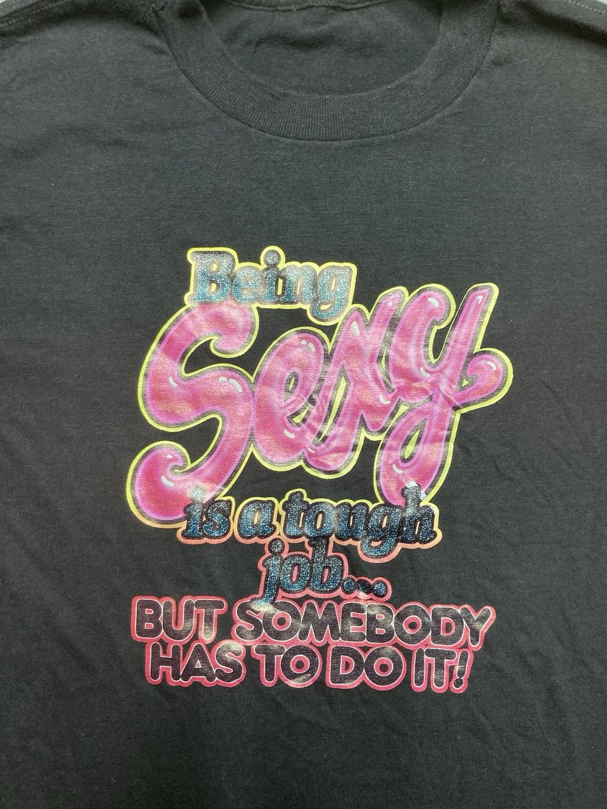Vintage 70s graphic tshirt being sexy is a tough job single stitch M Size US M / EU 48-50 / 2 - 2 Thumbnail