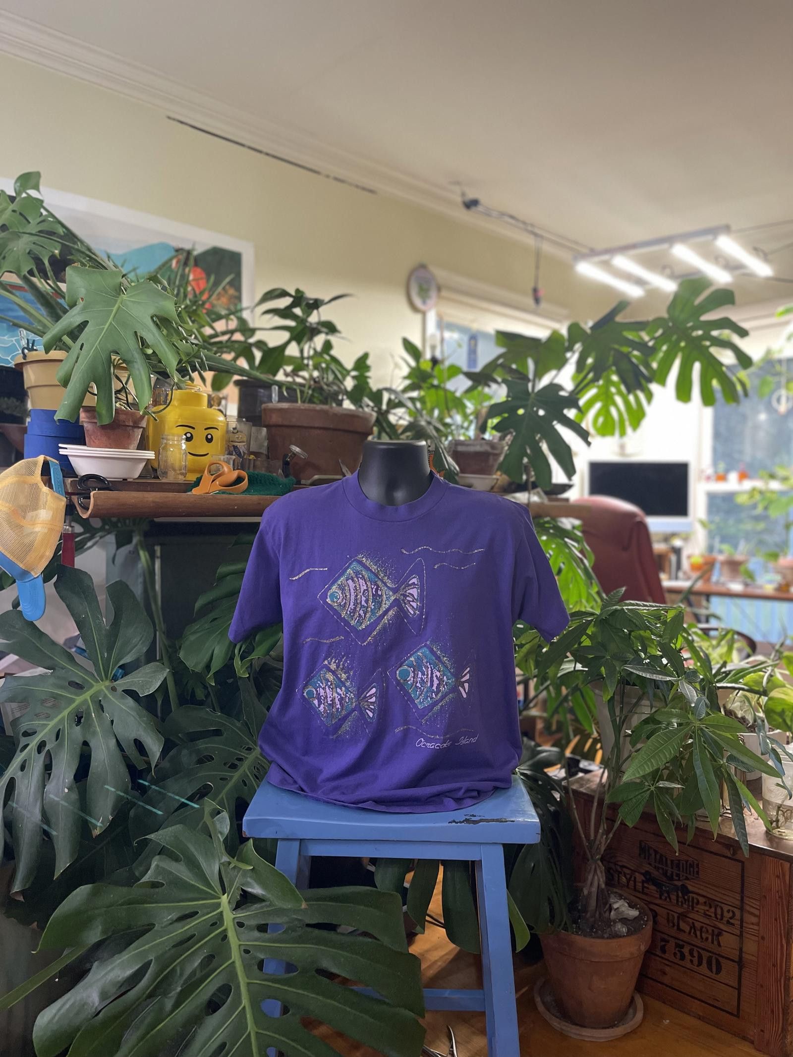 Hanes True Vintage Single Stitch Purple Shirt with puffy graphics Size US L / EU 52-54 / 3 - 1 Thumbnail