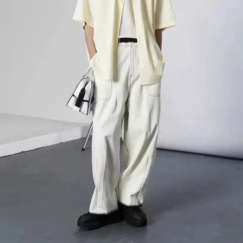 Japanese Brand 21SS Indigo Union Japan White Denim Minimalist Pants Size US 32 / EU 48 - 4 Thumbnail