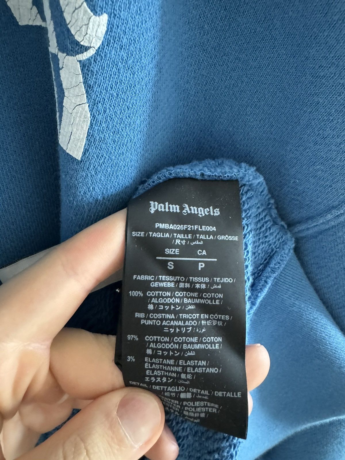 Palm Angels Palm Angels Curved Logo Blue Size: S Size US S / EU 44-46 / 1 - 4 Thumbnail