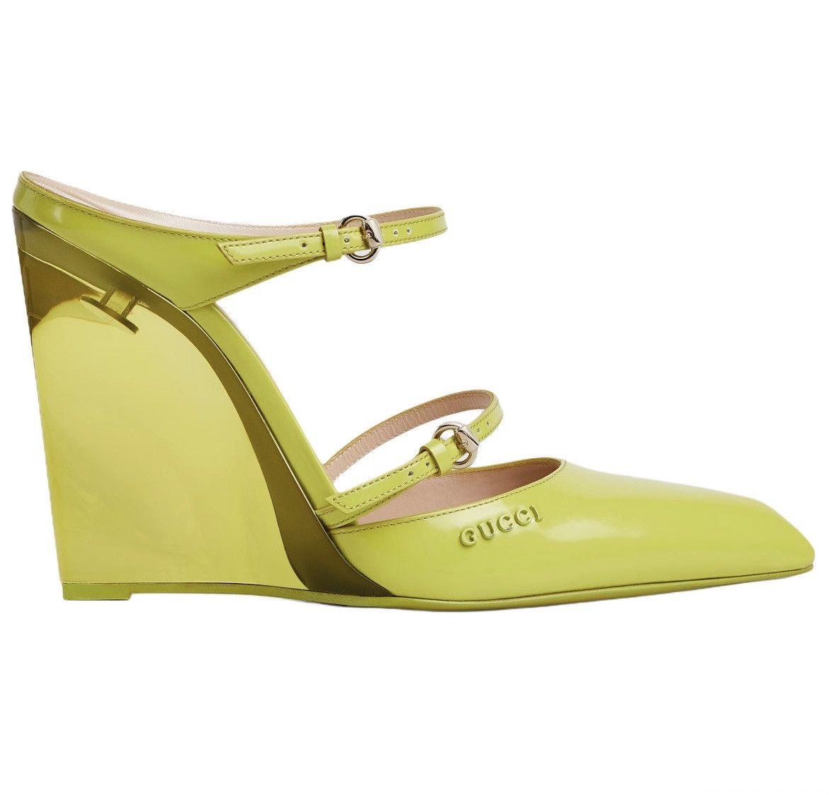 Gucci Gucci Closed Toe Slippers Wedge 10.9cm Light Green size 39 Size US 9 / IT 39 - 1 Thumbnail