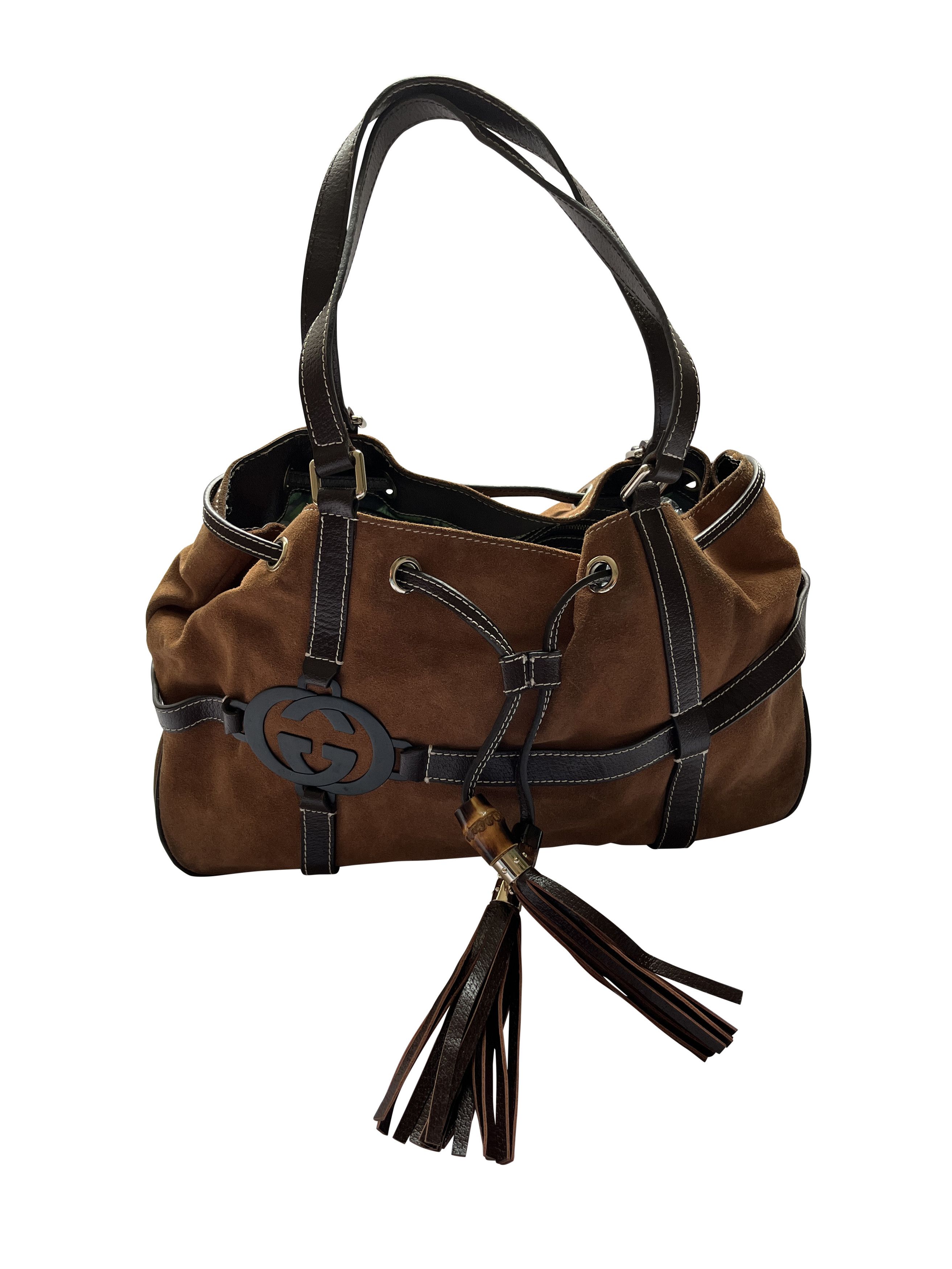 Gucci ⚡️QUICK SALE⚡️Gucci Tom Ford Brown Suede Bamboo Tassel Bag Size ONE SIZE - 1 Thumbnail