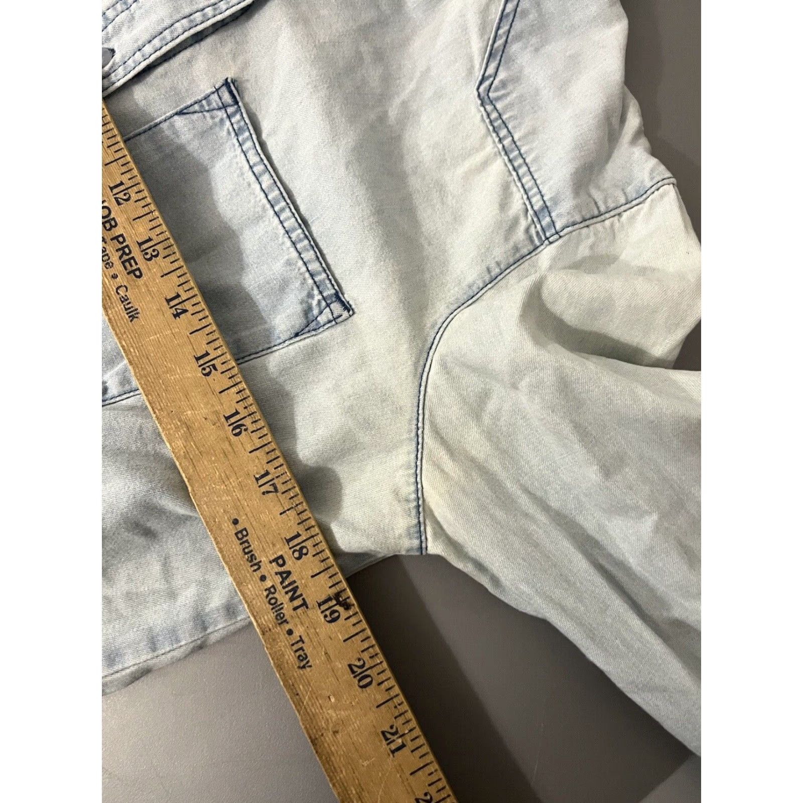 Zara Zara Shirt Women XS Blue Denim Chambray Tencel Long Sleeve Button-Down Utility Size XS / US 0-2 / IT 36-38 - 5 Thumbnail