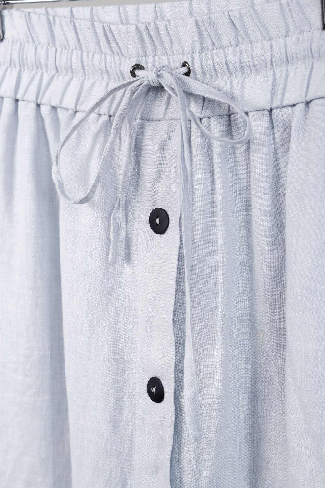 Sarah Pacini Sarah Pacini Light Grey Buttoned Linen Pantskirt Size 28" / US 6 / IT 42 - 7 Thumbnail