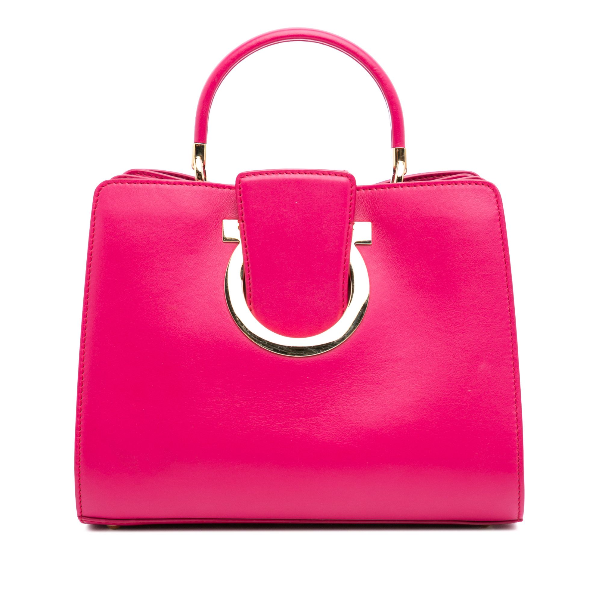 Salvatore Ferragamo Leather Thalia Top Handle Bag in Pink, Women's