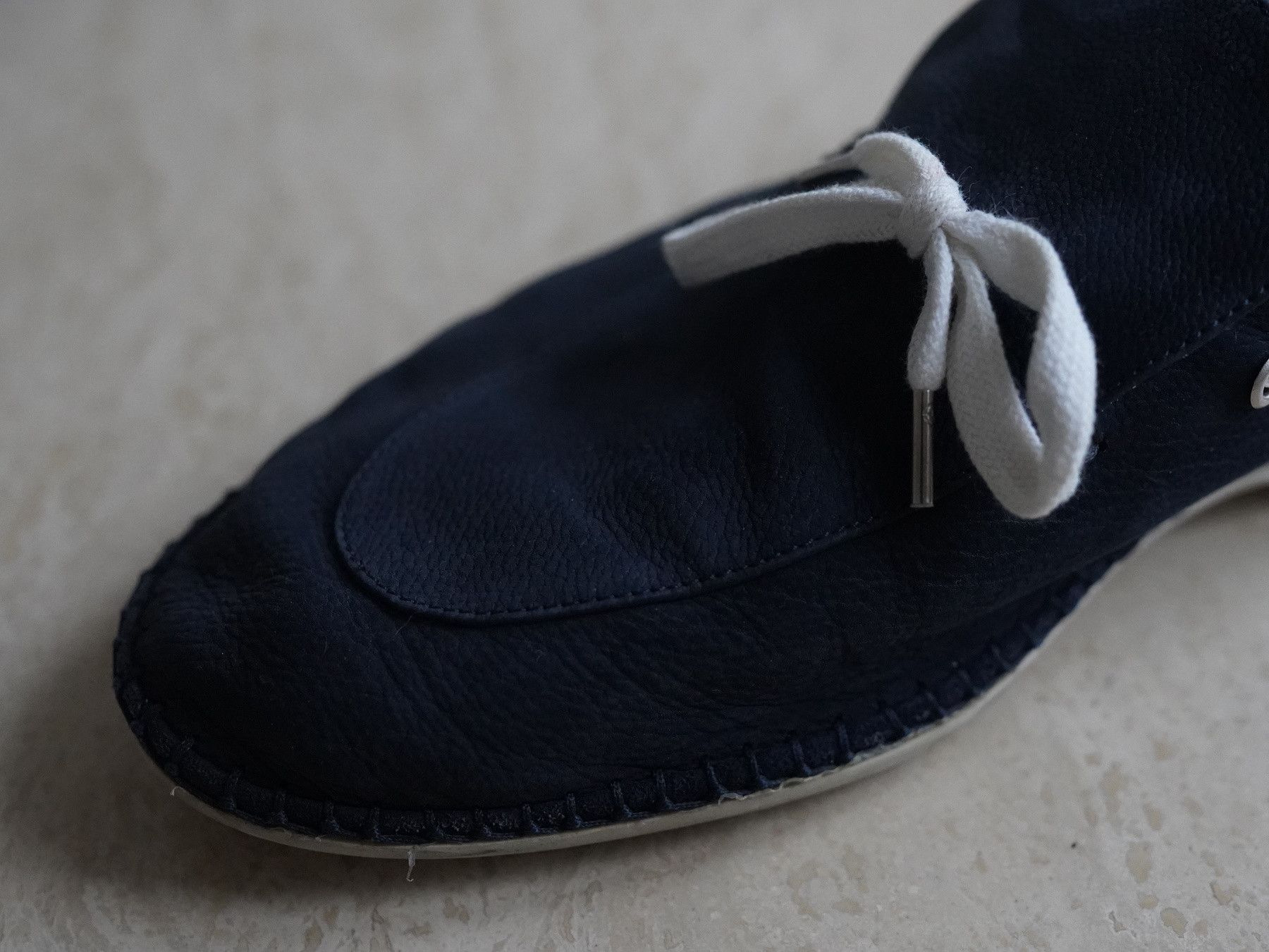 Giorgio Armani Giorgio Armani Navy Blue Leather Boat Shoes Size 10 Size US 10 / EU 43 - 2 Thumbnail