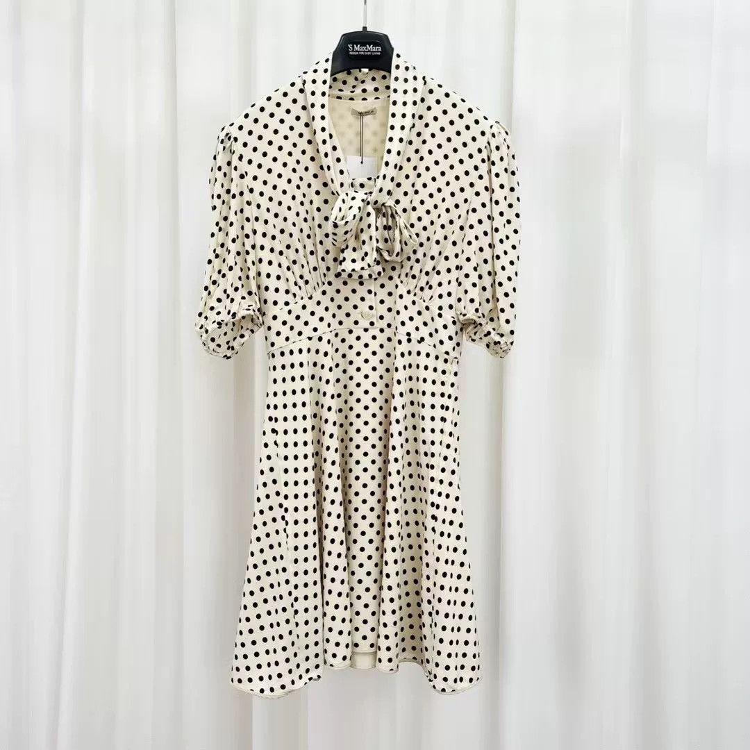 Miu Miu Miu Miu Polka Dot Puff Sleeve Dress Size S / US 4 / IT 40 - 1 Thumbnail