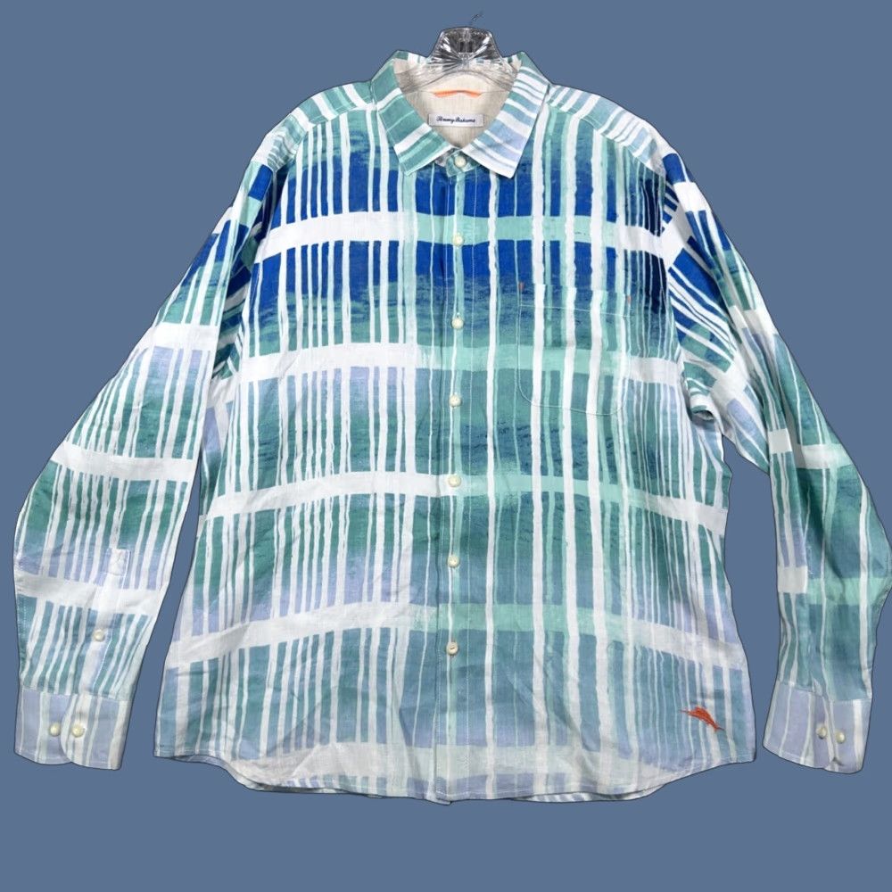 Tommy Bahama Tommy Bahama Mens Button-Up Linen Shirt L Long Sleeve Collared Beach Hawaii Multicolor Casual Size US L / EU 52-54 / 3 - 1 Thumbnail