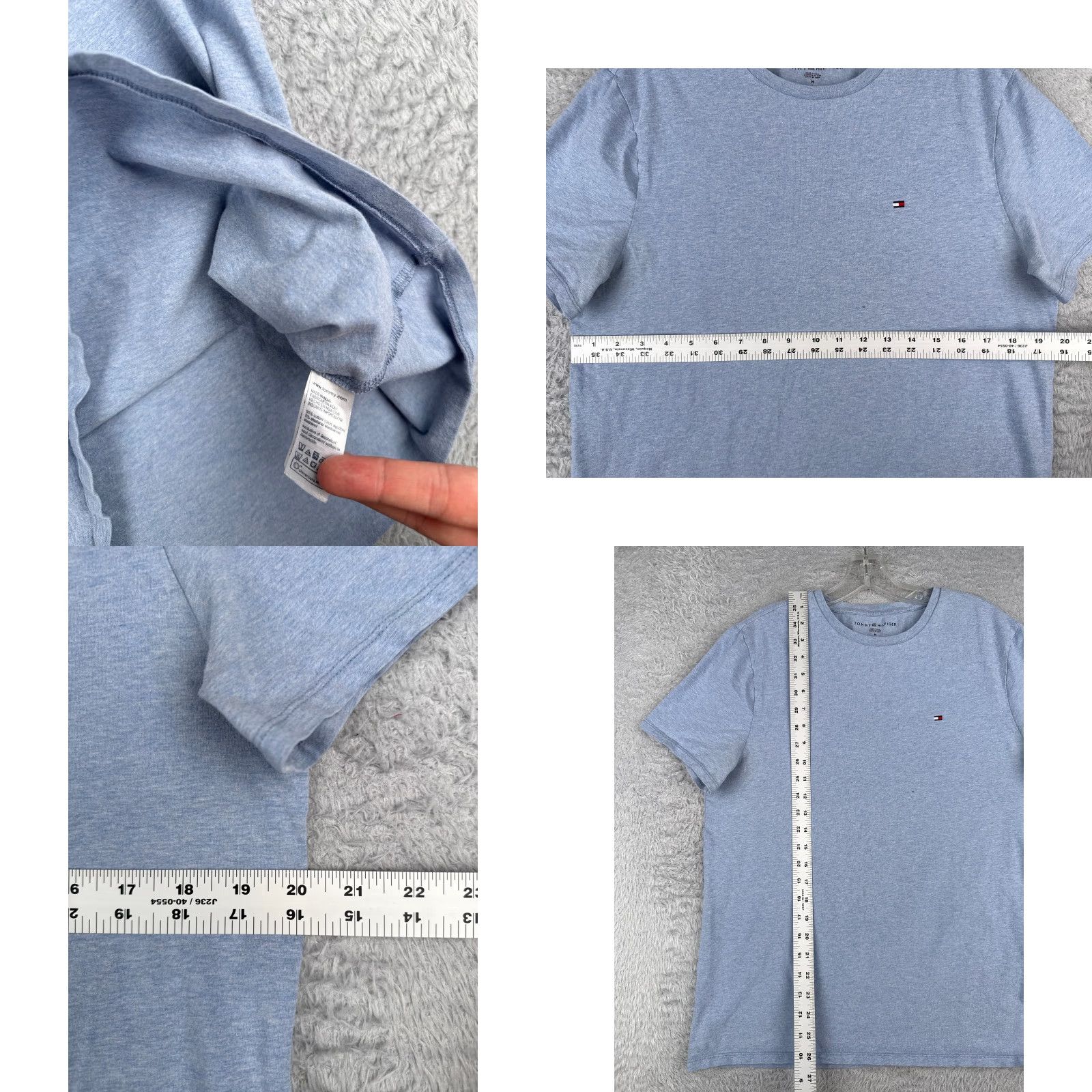 Tommy Hilfiger Tommy Hilfiger Shirt Men Medium Blue Cotton Blend Crew Neck Short Sleeve Designer Size US M / EU 48-50 / 2 - 8 Thumbnail
