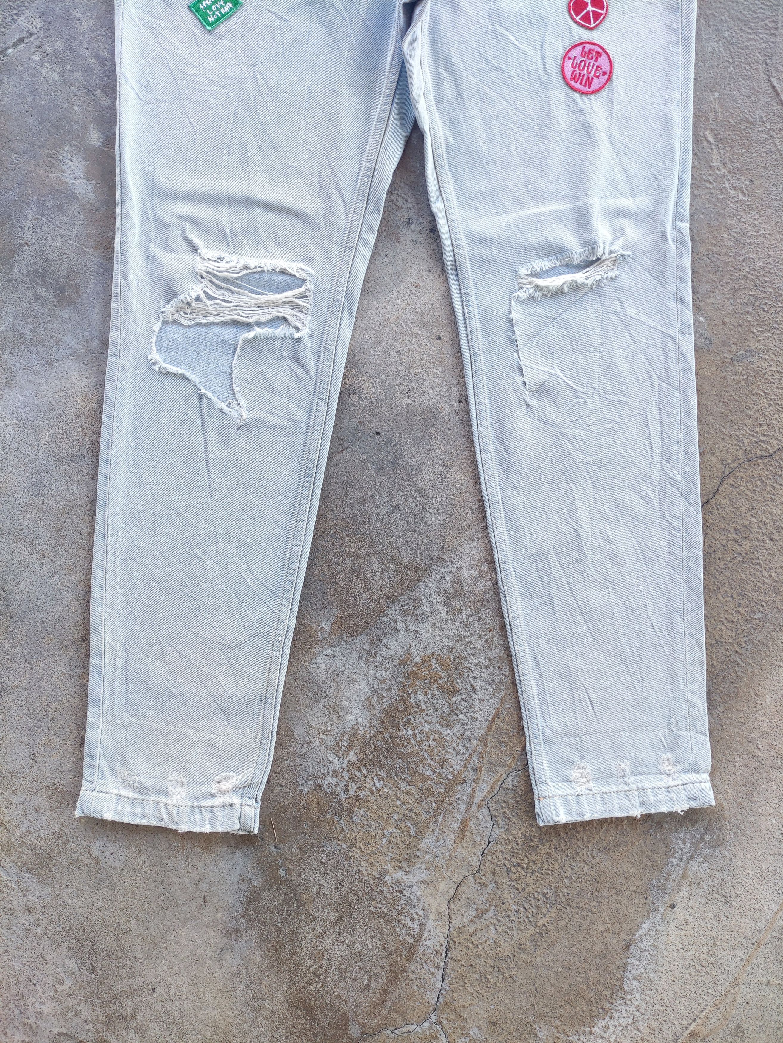 Japanese Brand × Jean Vintage Japanese Distressed Faded Patch Jeans Pants Denim Size US 34 / EU 50 - 4 Thumbnail