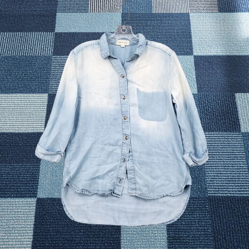 CLOT Cloth & Stone Shirt Womens XS Blue Chambray Button Down Long Sleeve Size XS / US 0-2 / IT 36-38 - 1 Thumbnail