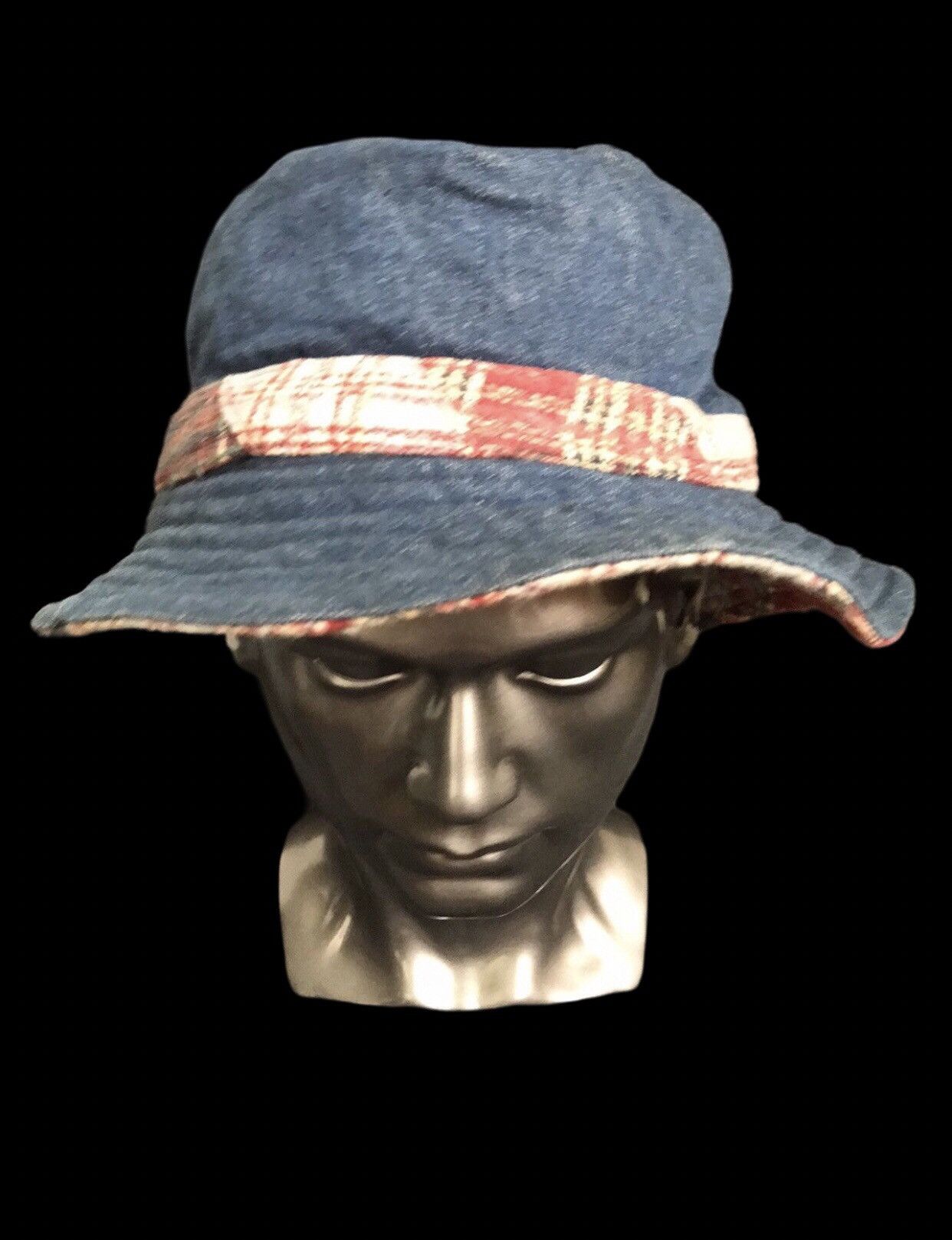 Japanese Brand Denim Patch Work Reversible Bucket Hat Size ONE SIZE - 1 Thumbnail