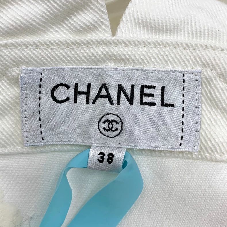 Chanel Chanel White logo camellia relief cotton denim vest Size XS / US 0-2 / IT 36-38 - 6 Thumbnail
