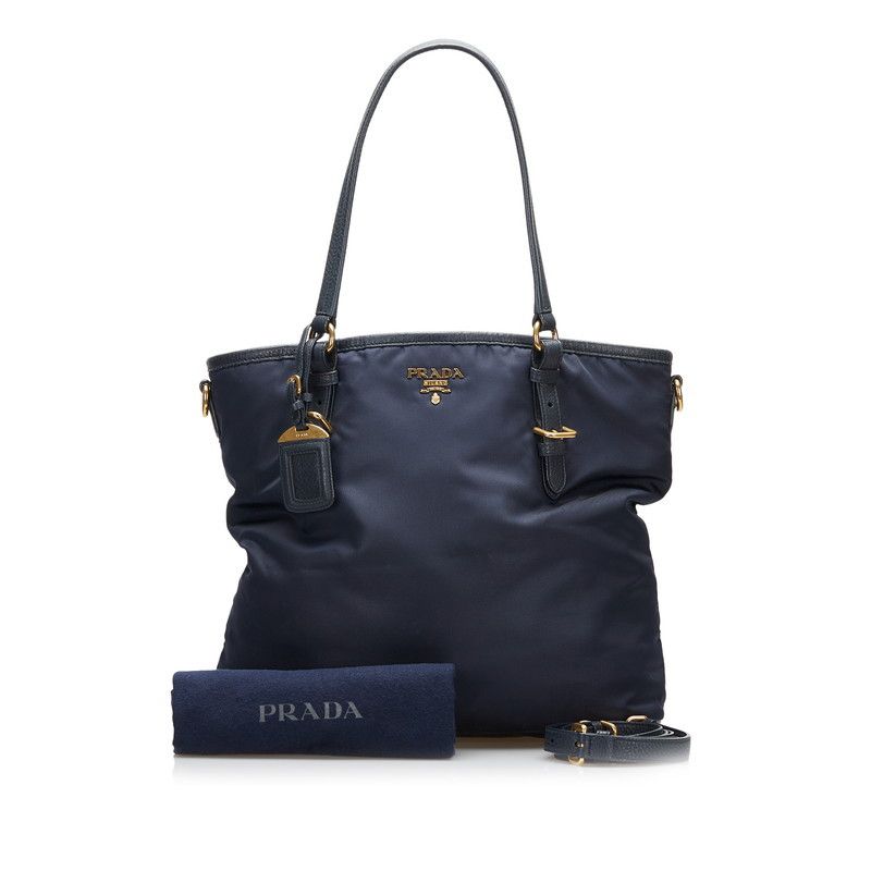 image of Prada Tessuto Tote Bag in Blue, Women's