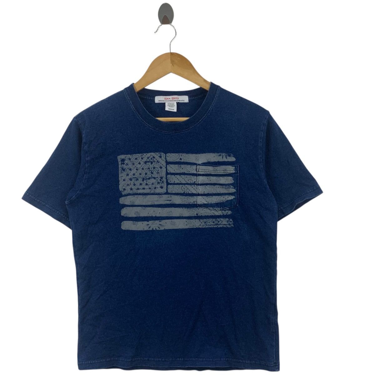 Other SEA BEES Paisley Flag Graphic Pop Art Blue Tee Shirt Top Size M / US 6-8 / IT 42-44 - 3 Thumbnail