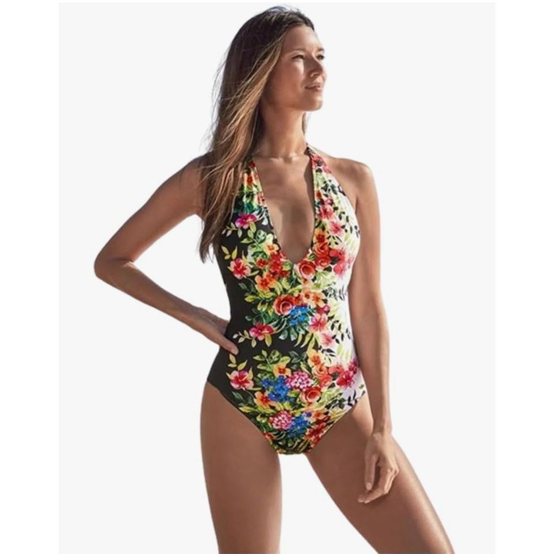 Johnny Was New Johnny Was Spring Halter One Piece Floral Swim Suit Smal Size ONE SIZE - 12 Thumbnail