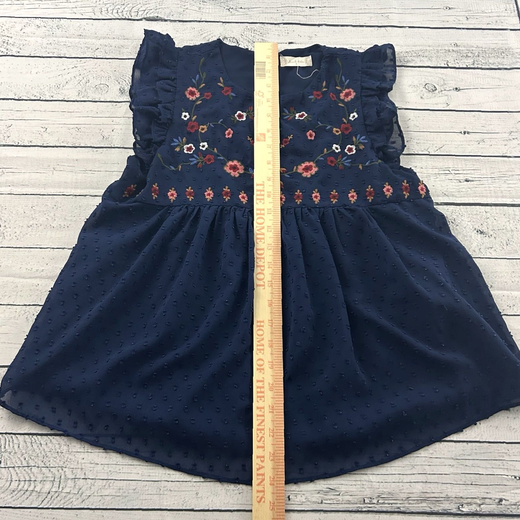 Vintage Altar'd State Short Sleeve Cap Ruffle Embroidered Top Women's S Blue Shirt Size S / US 4 / IT 40 - 2 Thumbnail