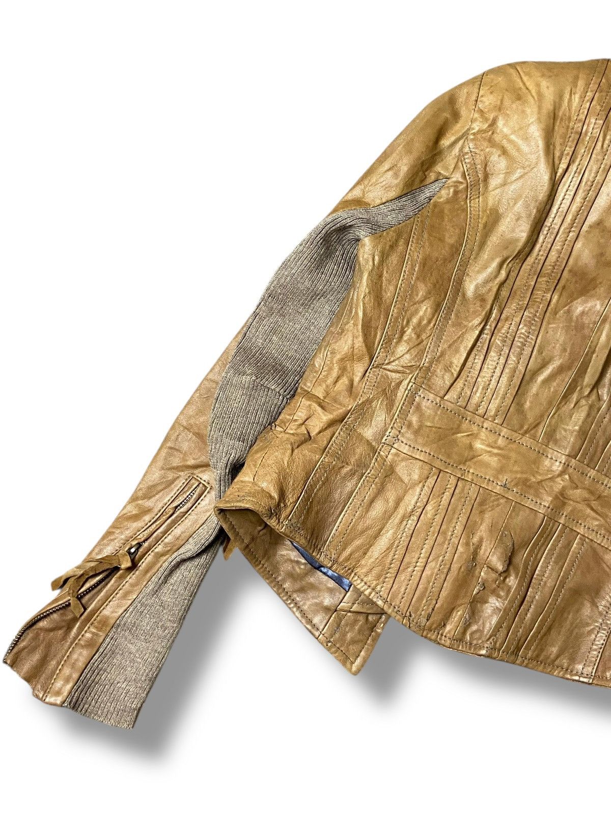 Japanese Brand Faithful Fanatic Crop Leather Jacket (151) Size XXS / US 00 / IT 34 - 7 Thumbnail