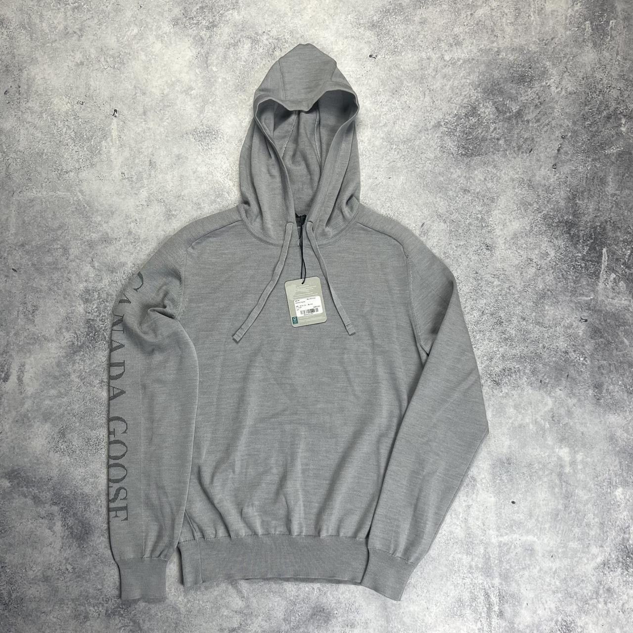 image of Canada Goose Welland Silver Ore Knit Hoodie in Grey, Men's (Size Small)