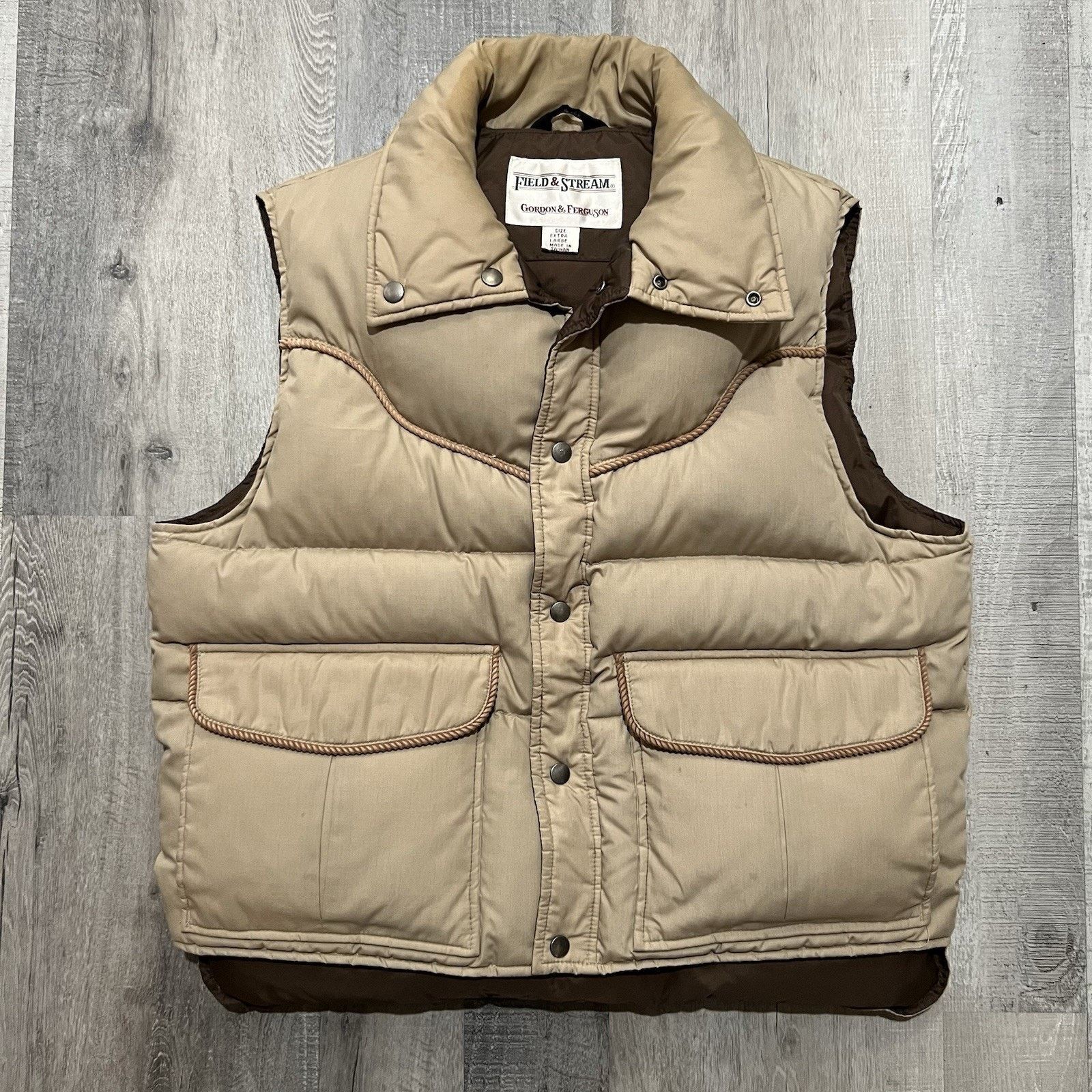 Field & Stream VTG Field And Stream Gordon Ferguson Down Puffer Vest Tan XL Size US XL / EU 56 / 4 - 1 Thumbnail