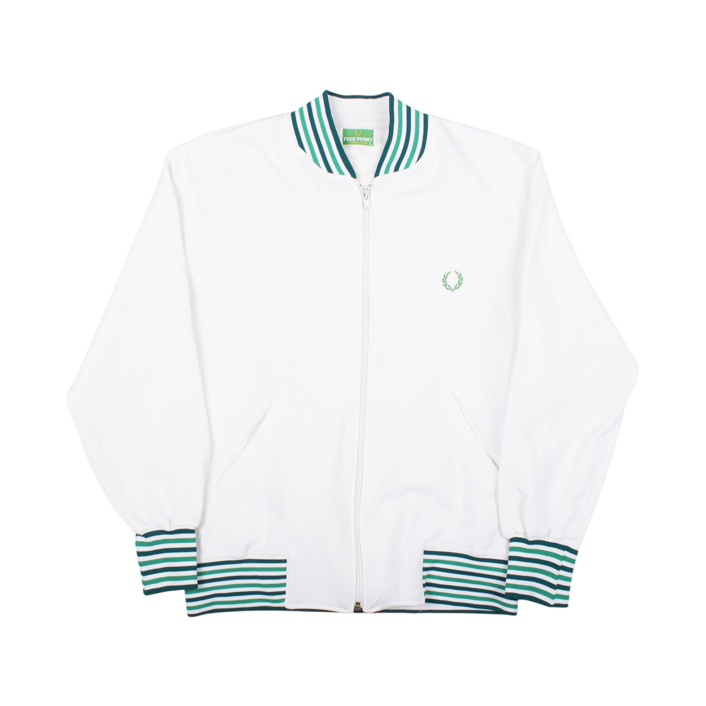 Fred Perry Vintage Fred Perry White Track Jacket 90s Size US L / EU 52-54 / 3 - 1 Thumbnail