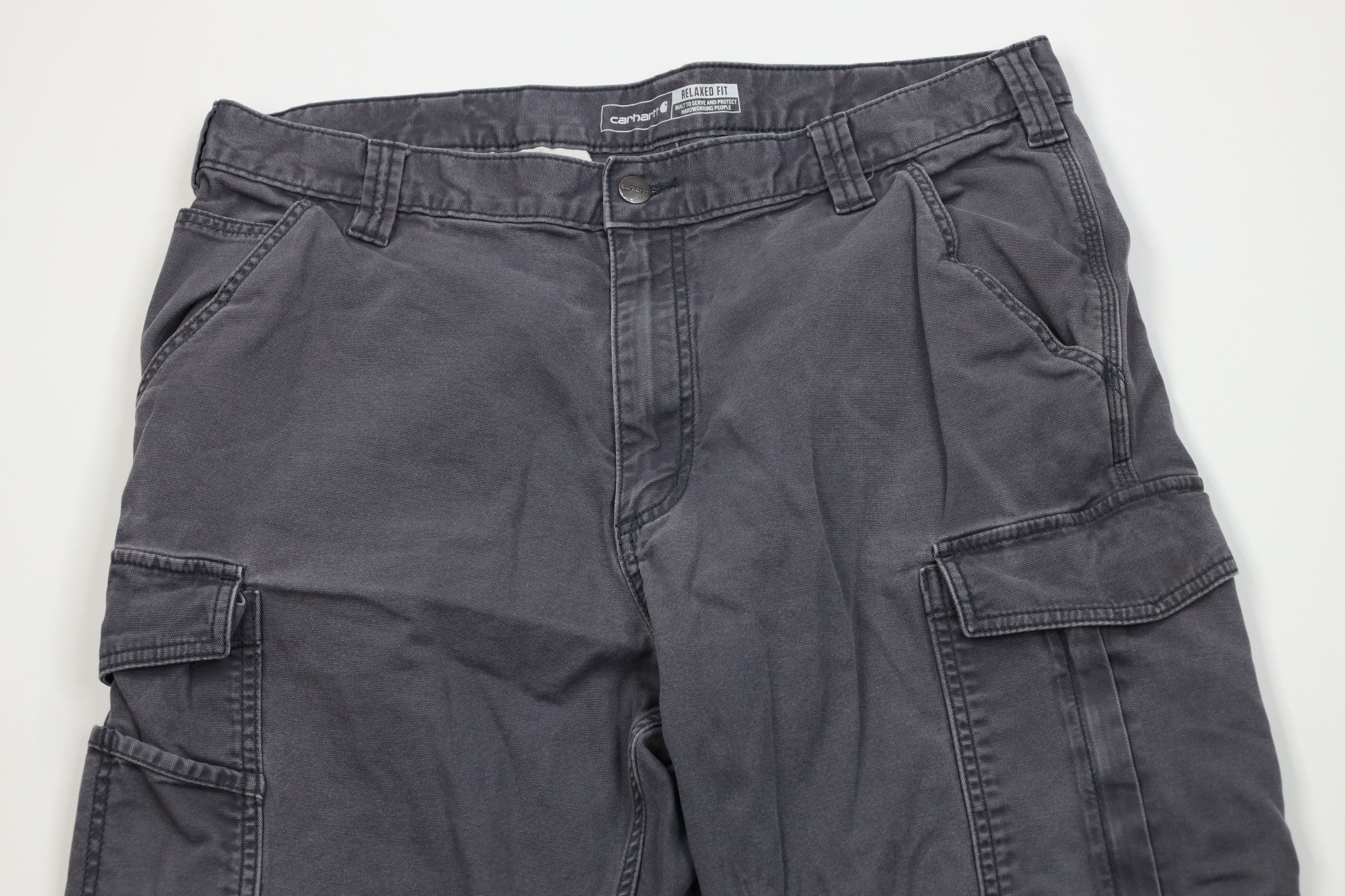 Carhartt Vintage Carhartt Relaxed Canvas Wide Leg Cargo Pants Gray Size US 38 / EU 54 - 2 Thumbnail