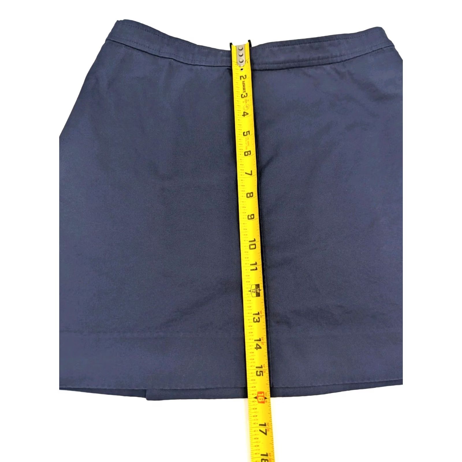 J.Crew J.CREW Skirt Women 4 Mini Twill Navy Blue Zip Back Cotton Blend Short Seams Vintage: No | Solid Blue Pattern | 29x16, 29 waist x 16 inseam Size 27" / US 4 / IT 40 - 4 Thumbnail