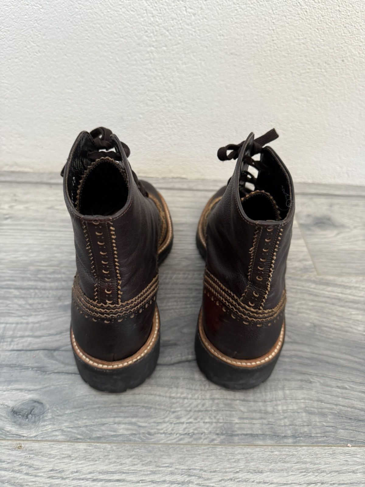 Givenchy Brown Brogue Combat Boots with Lug Sole Size US 7 / EU 40 - 5 Thumbnail