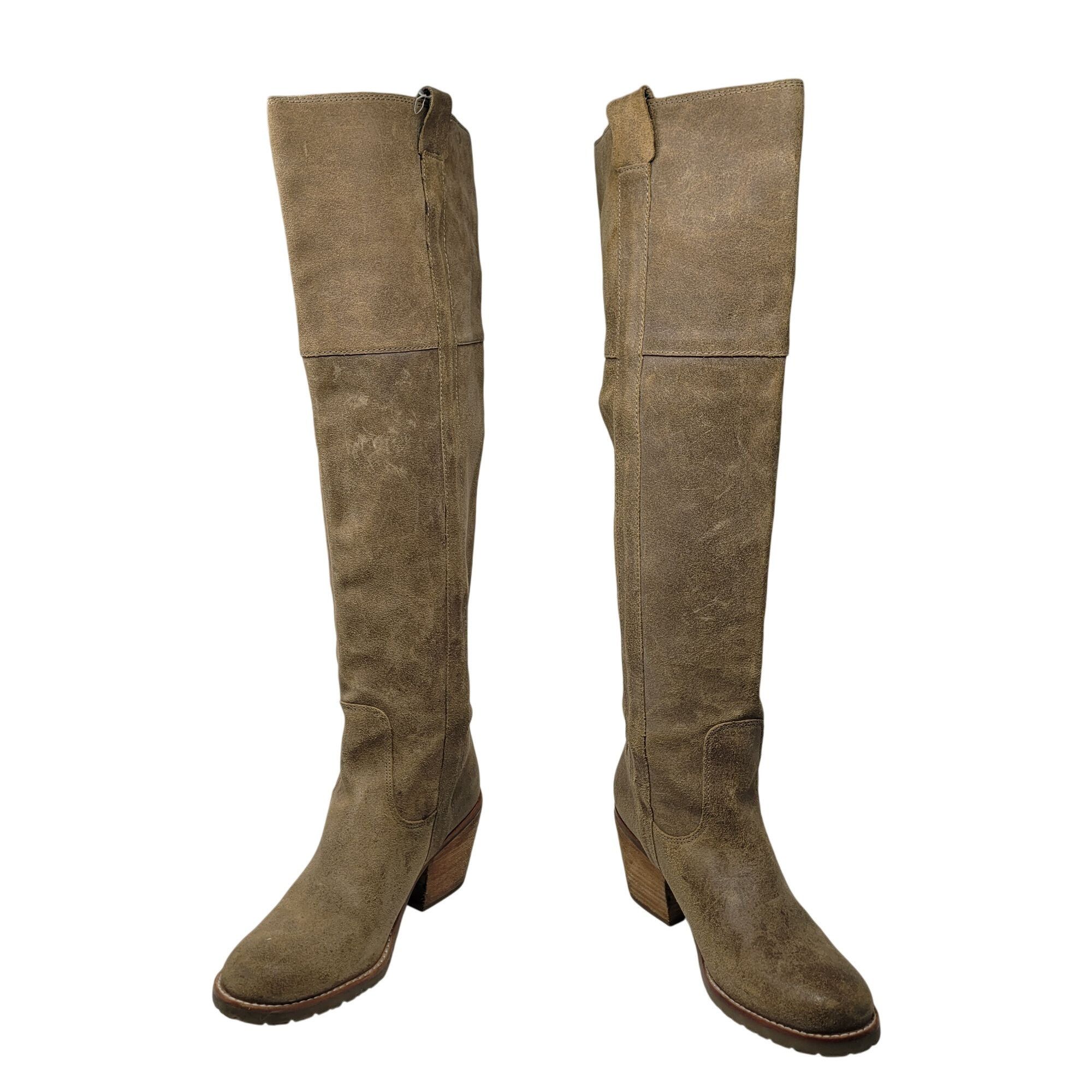 Other Report Belzer Over Knee Tan Suede Leather Boots Sz 7.5 Distr Size US 7.5 / IT 37.5 - 1 Thumbnail
