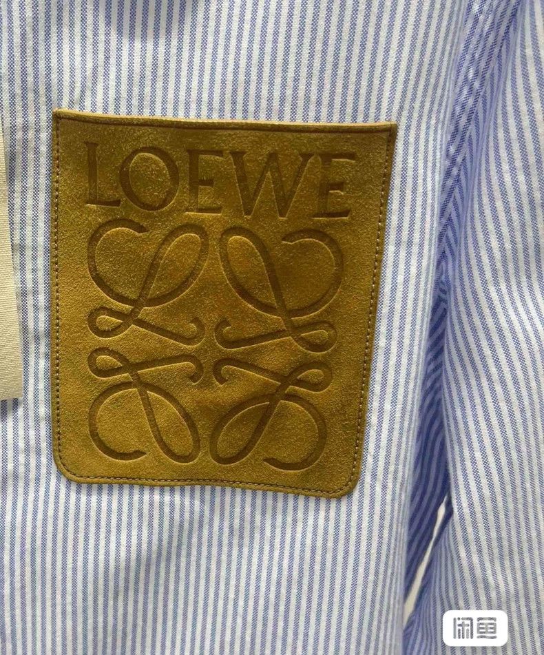 Loewe LOEWE size39 Leather baggy striped shirt Size XS / US 0-2 / IT 36-38 - 2 Thumbnail