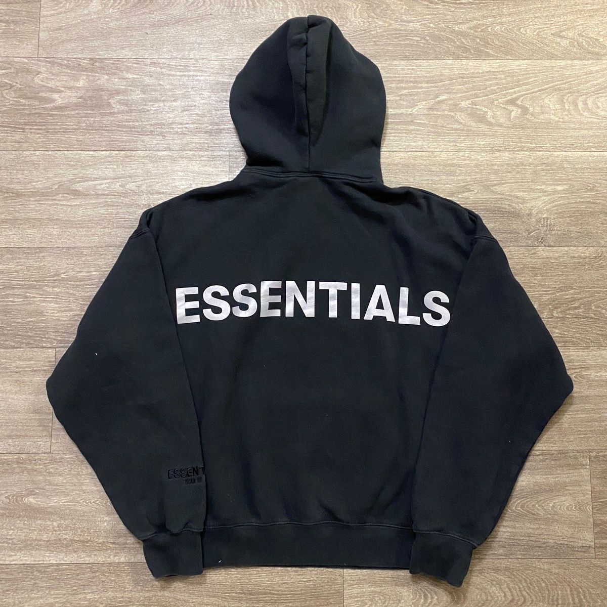 Pre-owned Essentials X Fear Of God Fog Essentials Hoodie 3m Black Big Logo