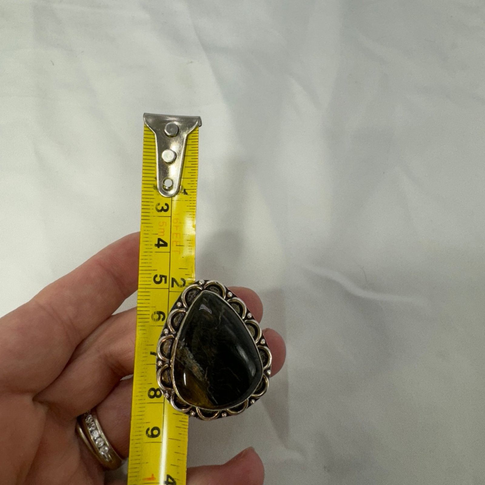 NBDN Nobrandedon VTG style Sterling Silver Tigers Eye ring Size ONE SIZE - 9 Thumbnail
