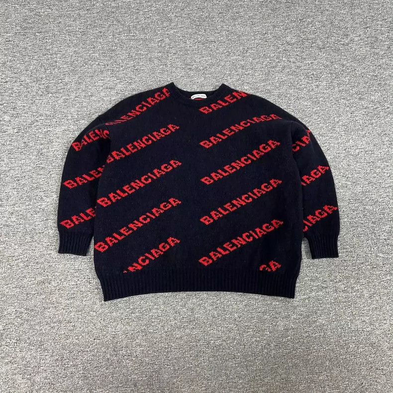 Balenciaga Balenciaga Full-printed barrage knitted sweater Size US S / EU 44-46 / 1 - 1 Thumbnail
