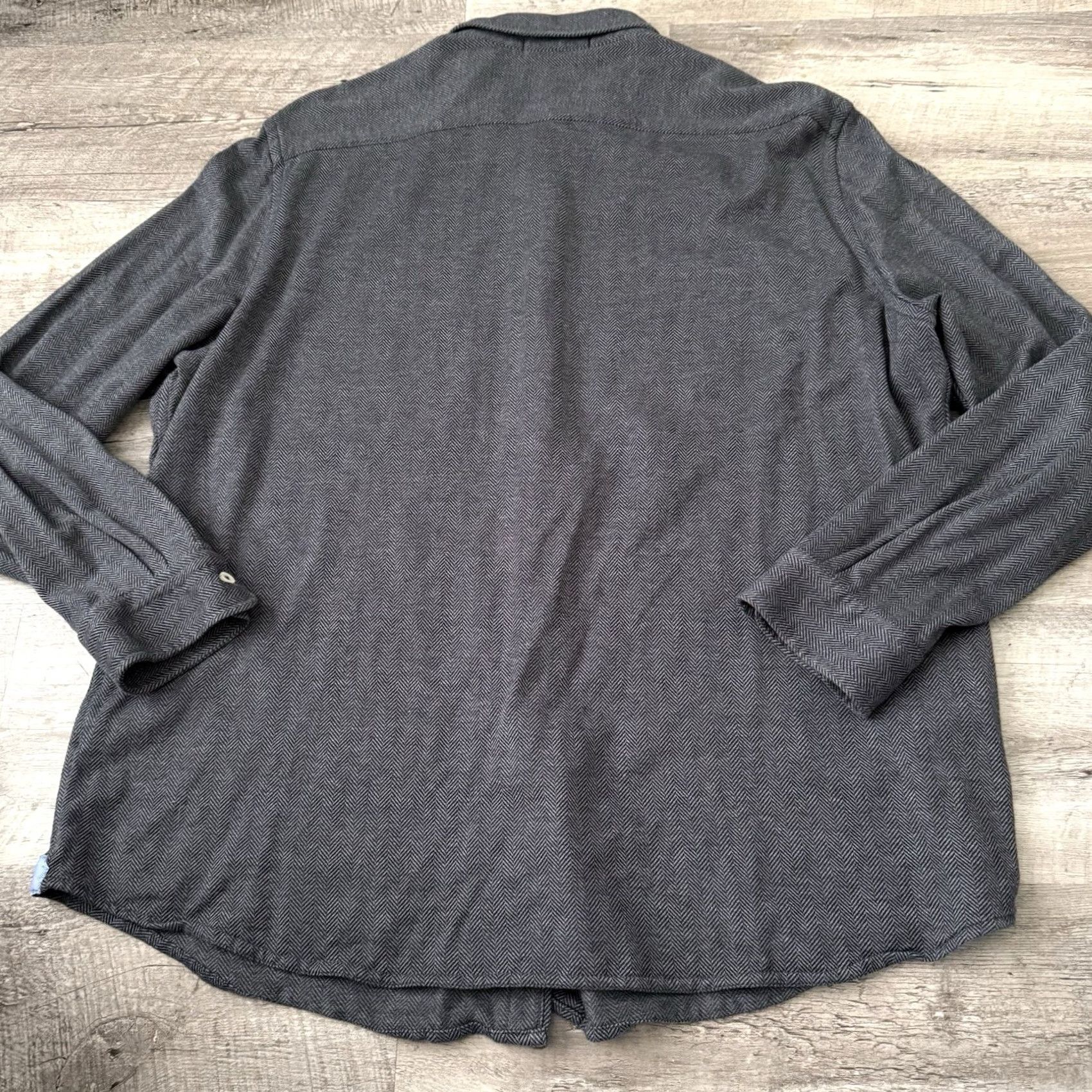 Cremieux Cremieux Classics Shirt Mens 2XL Gray Herringbone Knit Button-Down Long Sleeve Size US XXL / EU 58 / 5 - 5 Thumbnail