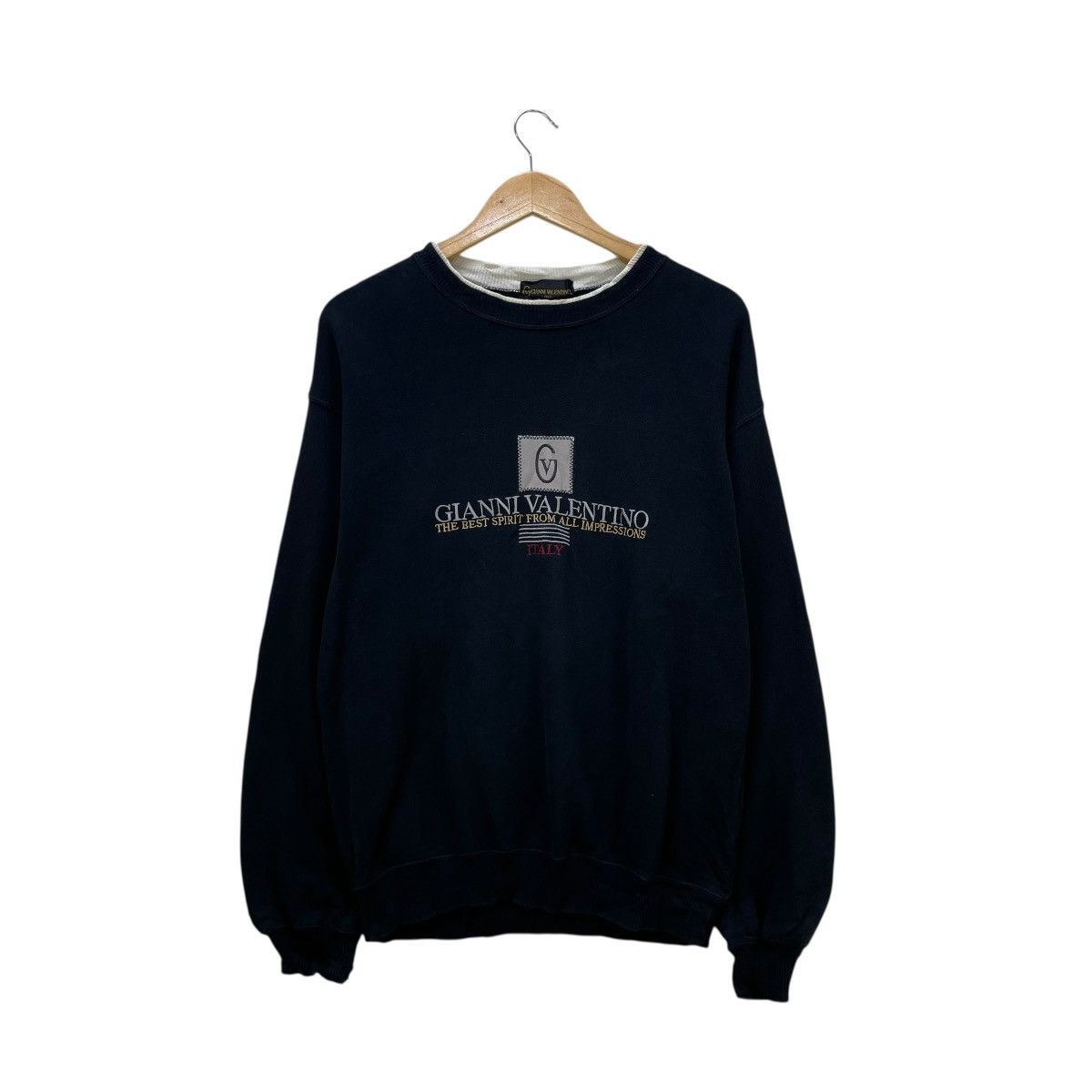 Gianni Valentino 💥Vintage Giani Valentino Center Embroidered Logo Crewneck Size US M / EU 48-50 / 2 - 1 Thumbnail