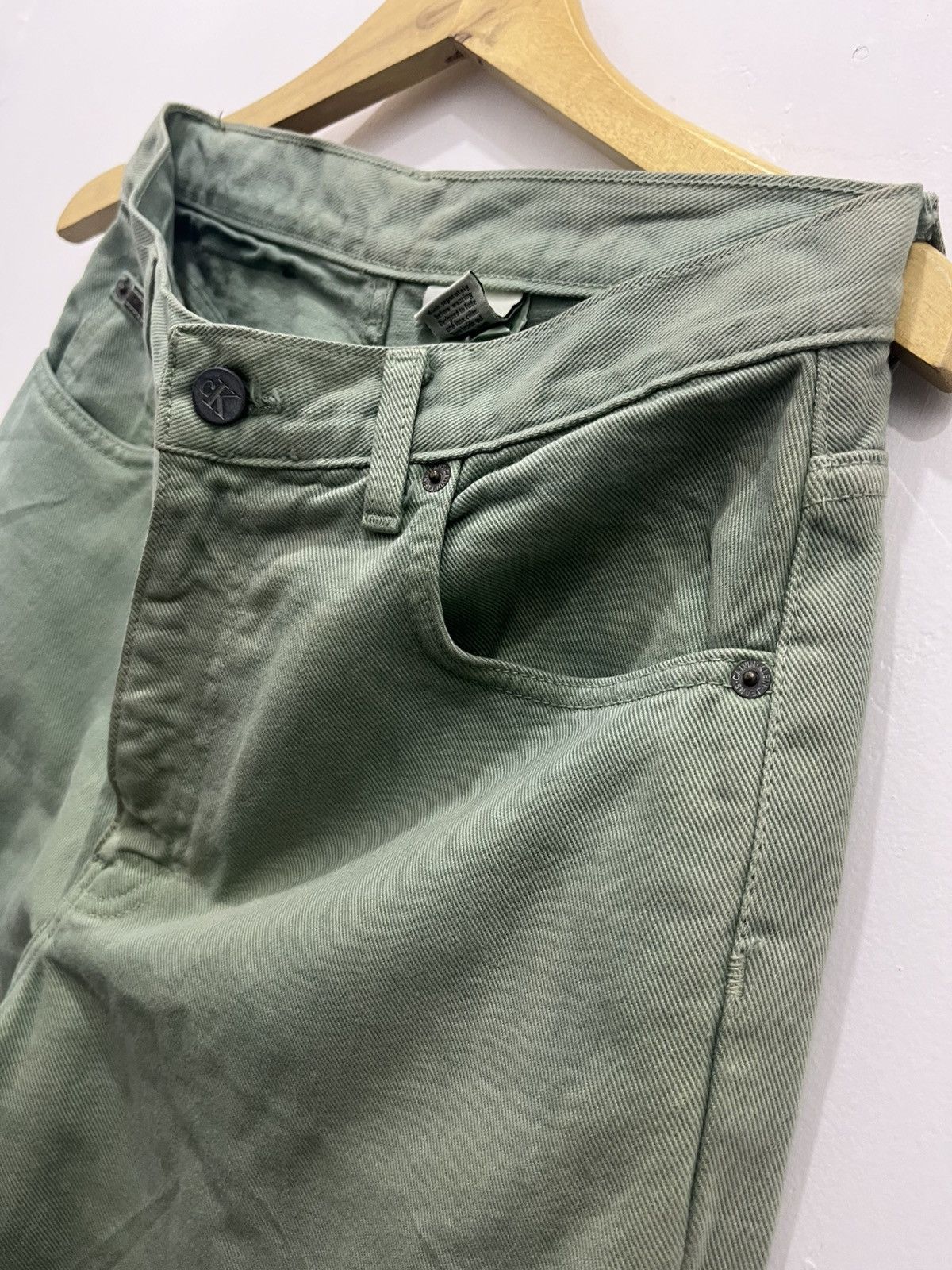 Calvin Klein Vintage 90s Calvin Klein Out Baggy Fit Denim Jeans Green Size US 30 / EU 46 - 4 Thumbnail